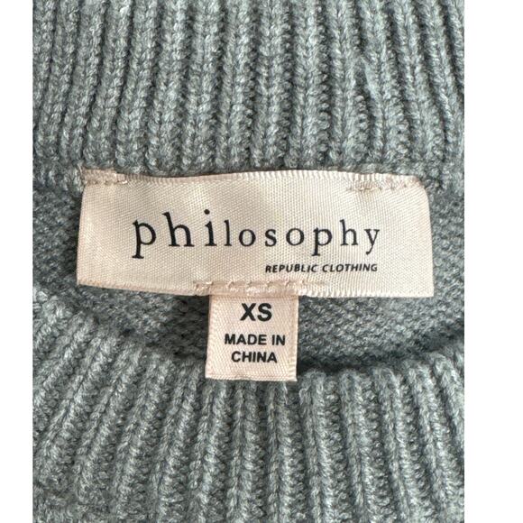 Philosophy Women's Striped Crewneck Grey and White Sweater Size XS - Picture 3 of 7